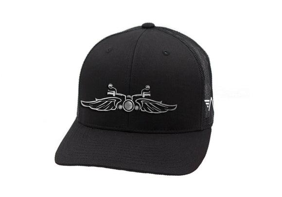 Vintage Motorcyle with Wings Alumalids Hats